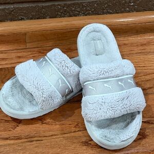 Puma Plush Silver Slides